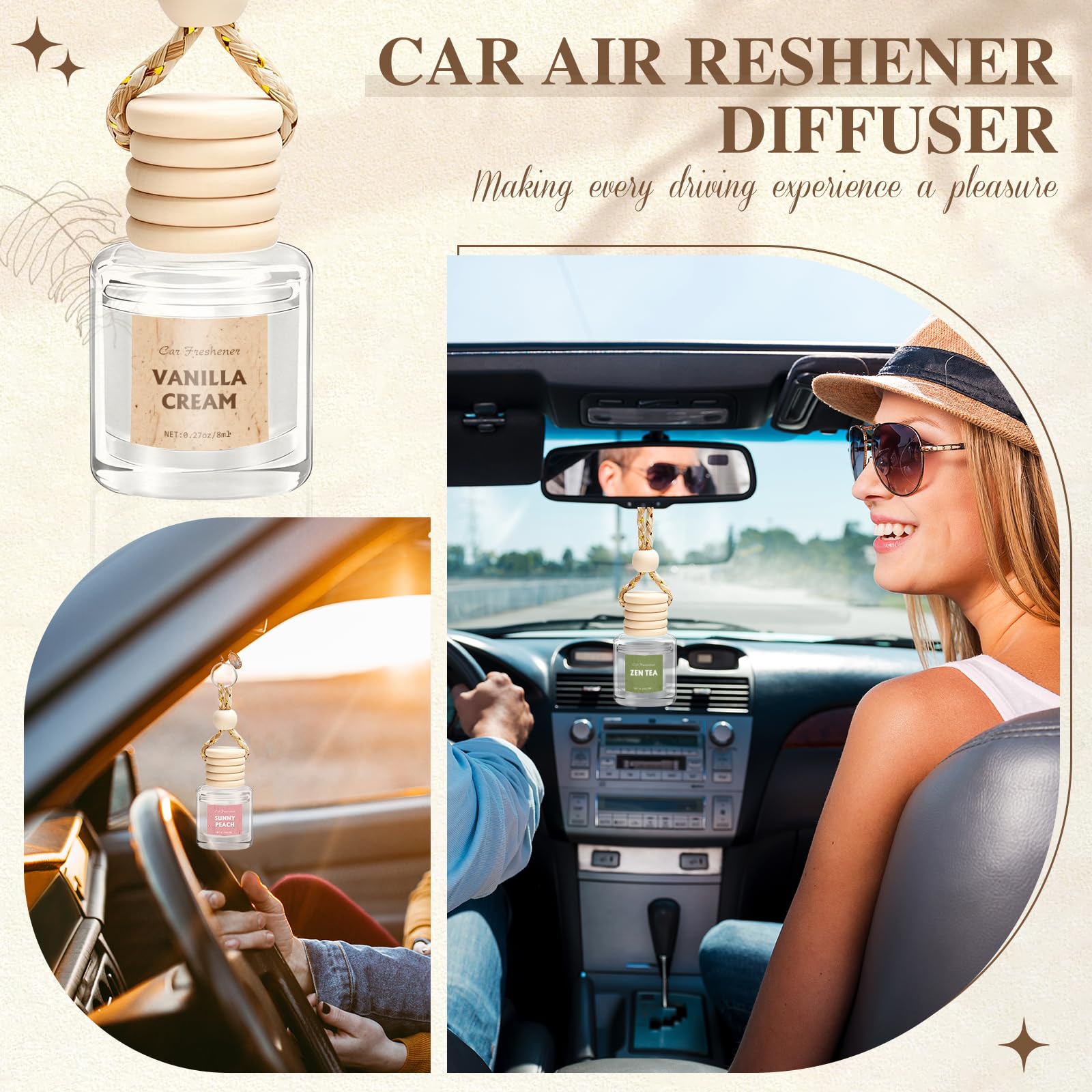 AROIC sunny peach diffuser, refreshing notes for warm rides