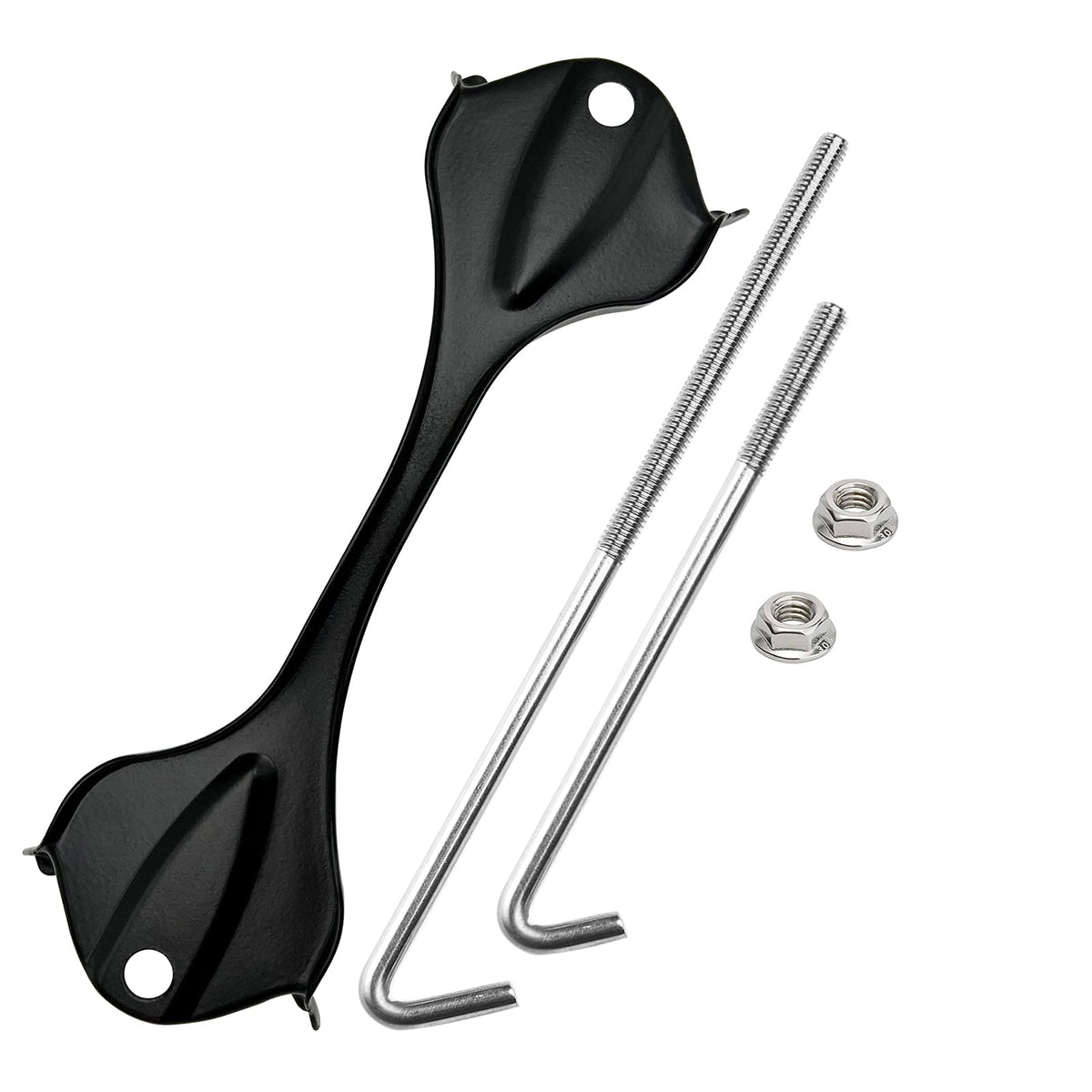 ARONOVA battery hold-down kit with 304 stainless steel J bolts secures the battery during rugged drives.