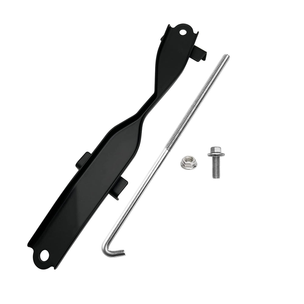 ARONOVA battery hold-down with 304 stainless J bolts secures Corolla and Matrix