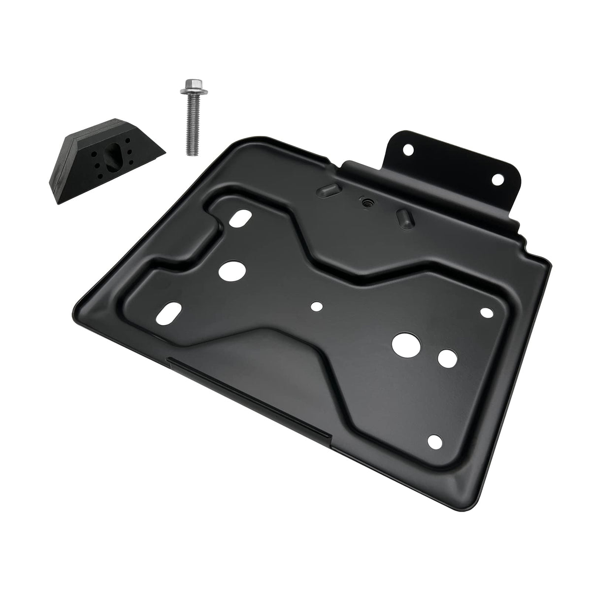 ARONOVA driver-side battery tray base clamp kit close-up, rugged mounting detail