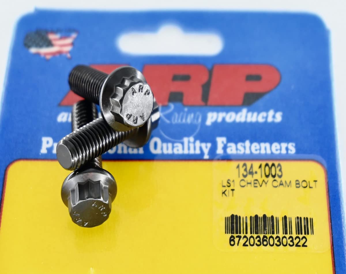 ARP 134-1003 cam bolts on bench demonstrate precise threading and high preload potential.