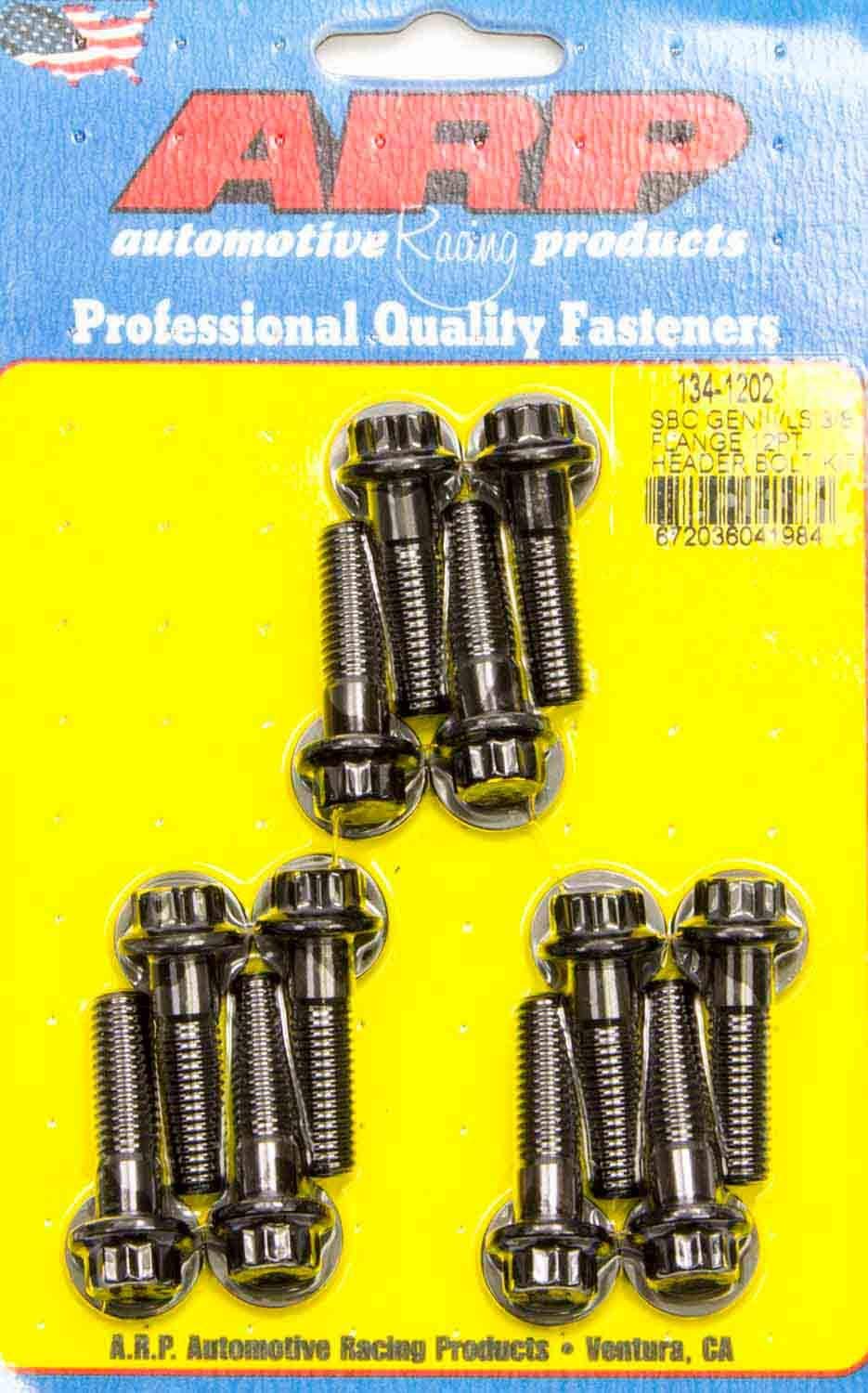 ARP 134-1202 chromoly header bolt kit for Chevy Gen III/LS with premium washers and hex or 12-point heads