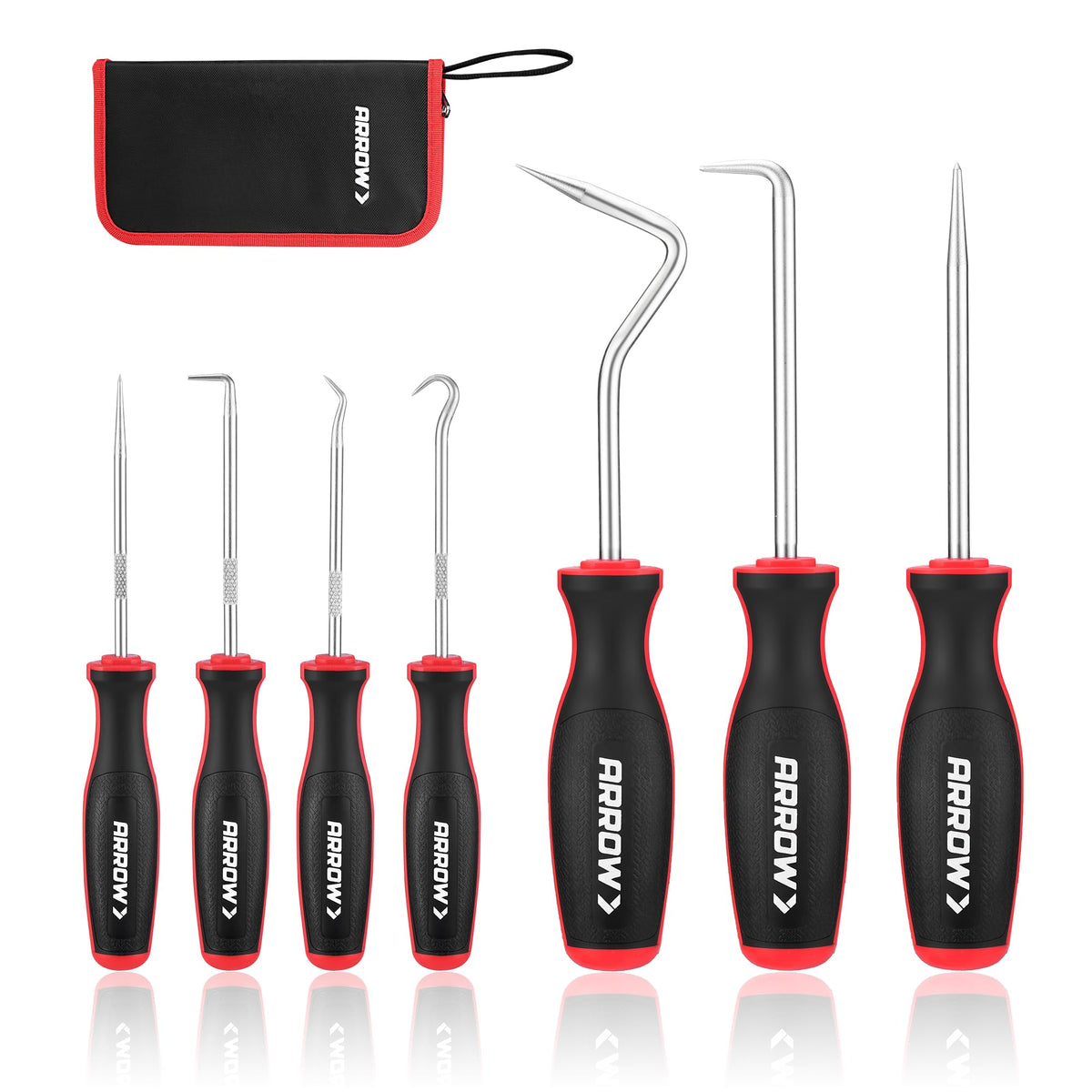 Arrow Fastener 7-piece pick set with storage bag for organized on-the-go maintenance