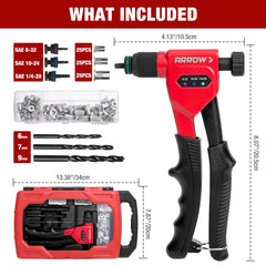 Arrow Rivnut Tool drill bits ensure precise riveting prep.