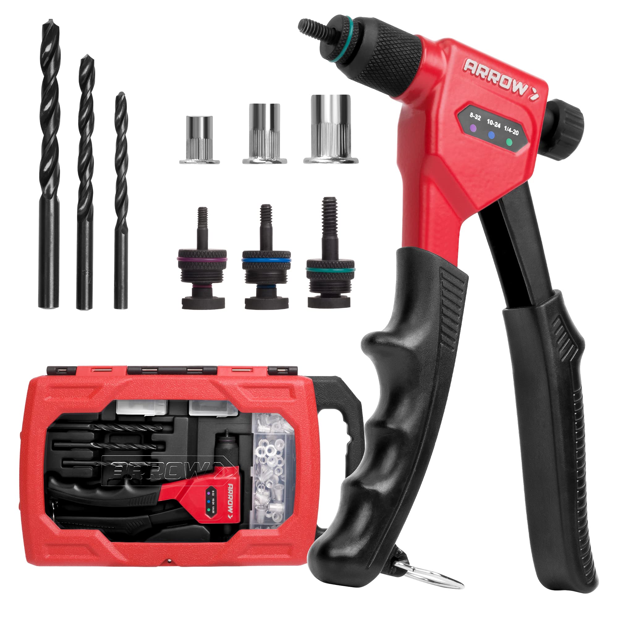 Arrow Rivnut Tool eight-inch gun for tight spaces, compact and portable.
