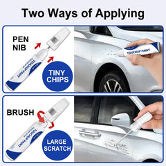 Artbreath Magnetic Gray Metallic Toyota application pen in use for precise scratch repair.