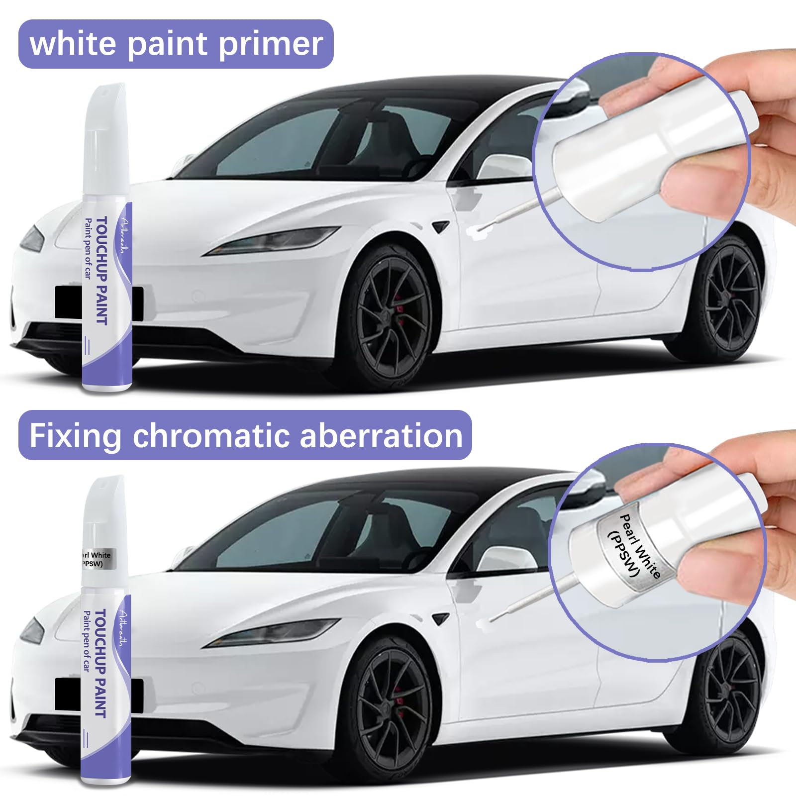 Artbreath Pearl White Tesla surface scratch coverage protects the finish