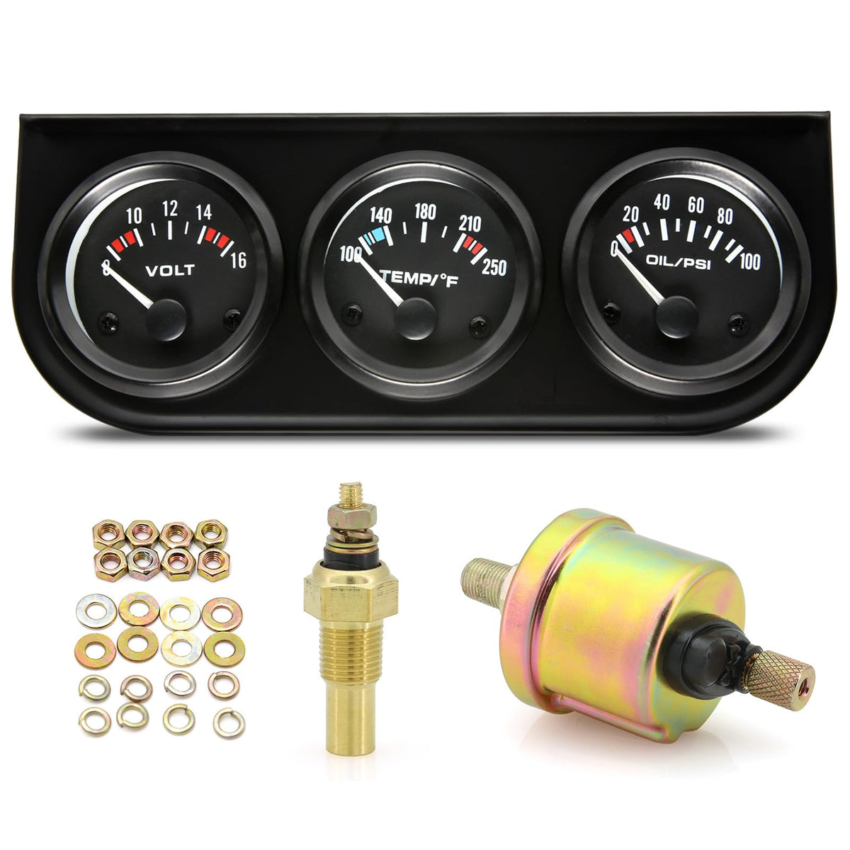 ARTILAURA 52mm triple gauge oil pressure display for real-time engine monitoring