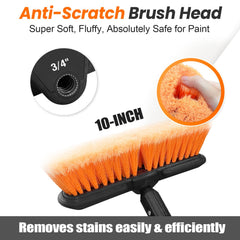 ARTIPOLY 10-inch soft-bristle brush cleans safely without scratching paint.