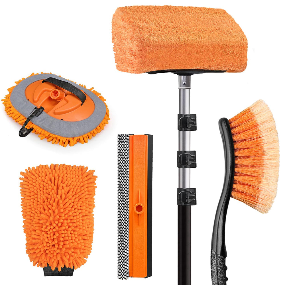 ARTIPOLY 20ft reach car wash brush enables high-reach cleaning without ladders.