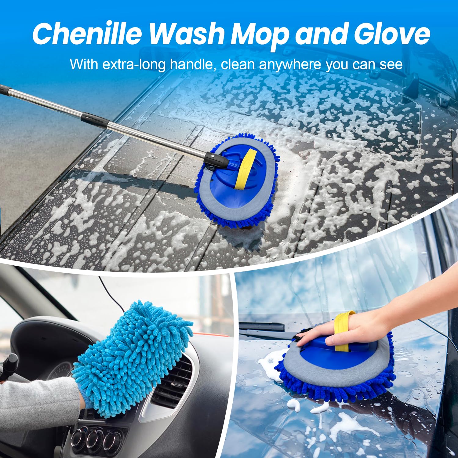 ARTIPOLY microfiber wash mitt cushions hands while cleaning