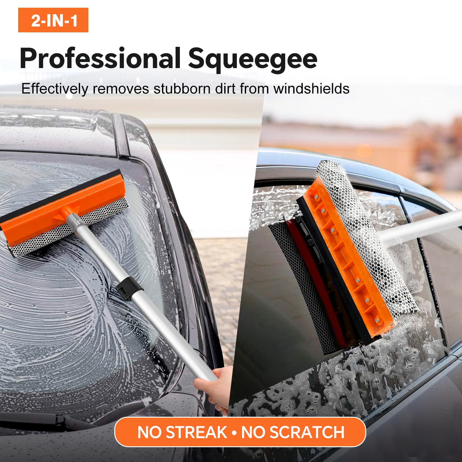 ARTIPOLY car window squeegee delivers streak-free glass cleaning.
