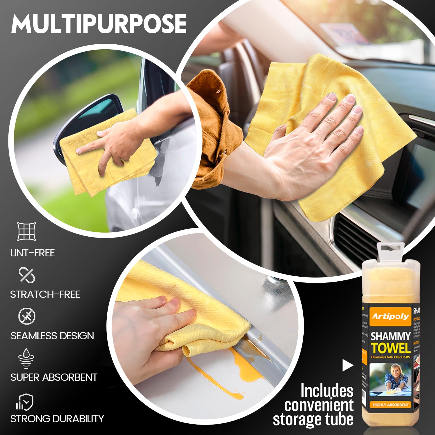ARTIPOLY Premium Shammy versatile for tiles countertops and pet hair