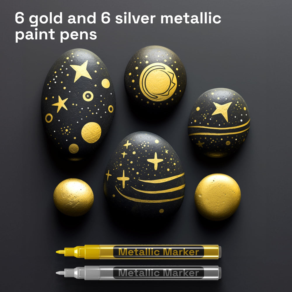 Artistro gold paint pen on wood for detailed decorative designs.