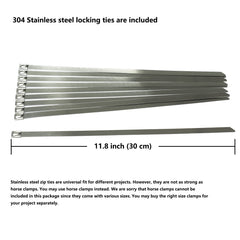 ARTR stainless steel locking ties 11.8 inches ready to secure wraps