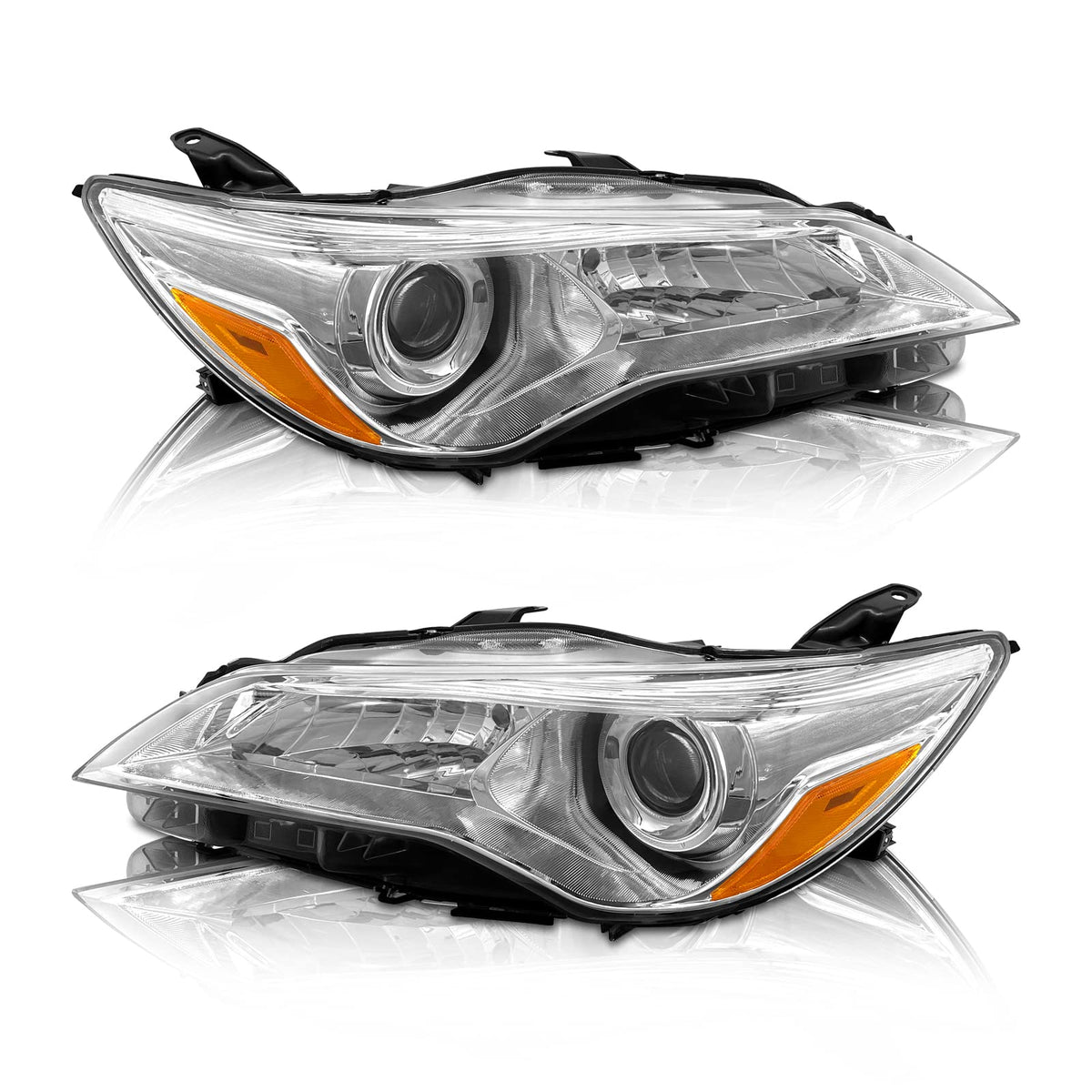 AS Autolights Camry headlight assembly driver side with chrome housing improves night visibility