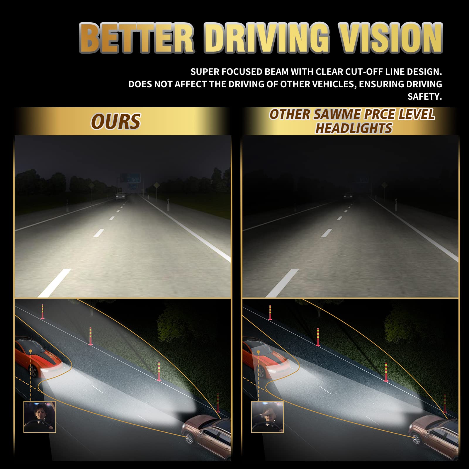 AS Autolights Camry headlight high/low brightness reflector boosts visibility at night