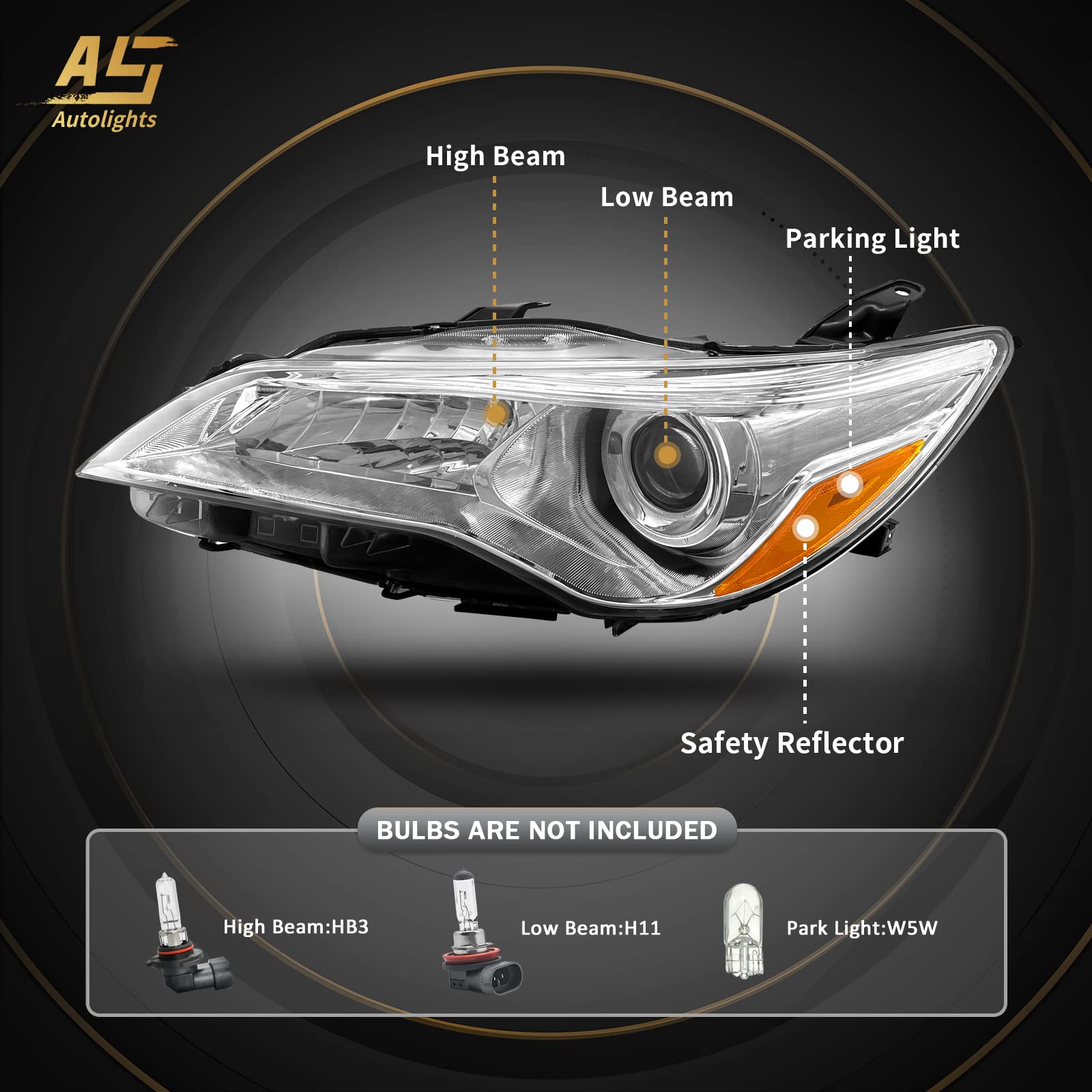 AS Autolights Camry headlight chrome housing highlights premium finish and durable build
