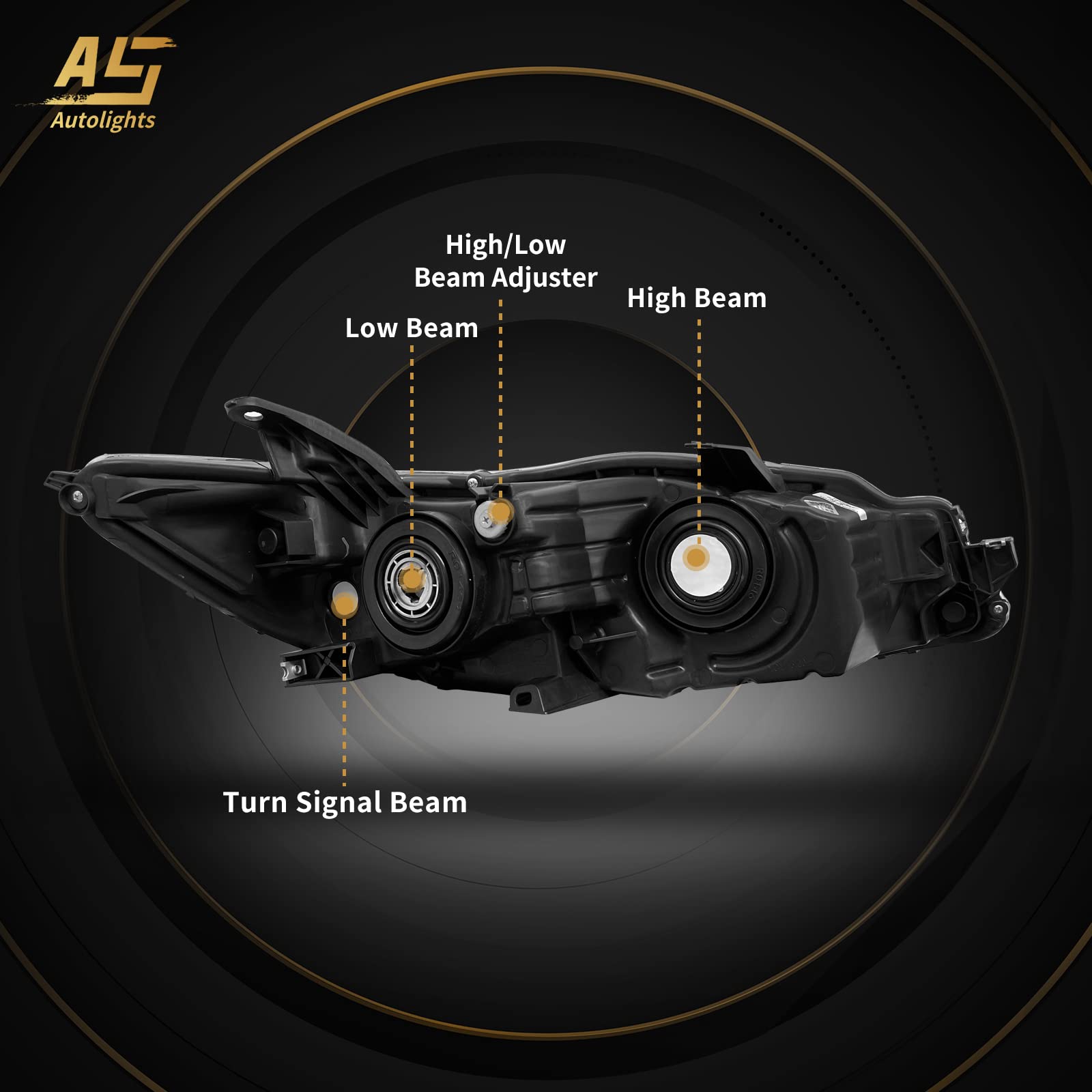 AS Autolights Camry headlight clear lens delivers crisp light and modern look