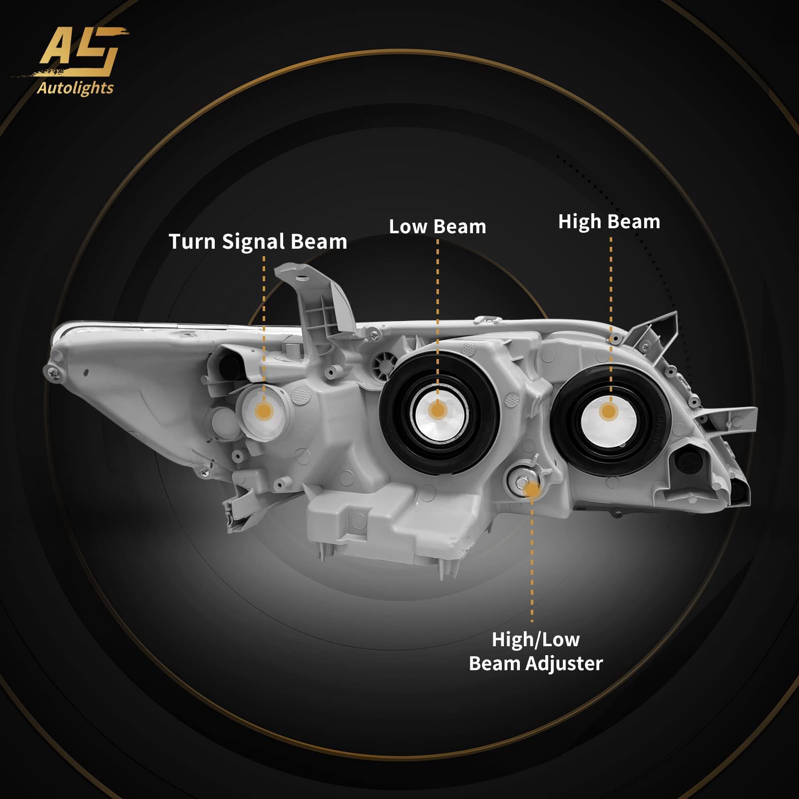 AS Camry headlight chrome housing front view highlights premium finish
