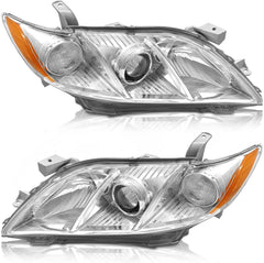AS Camry headlight left chrome housing with clear lens improves nighttime visibility