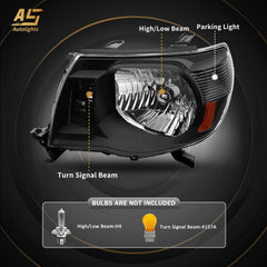 AS headlight close-up lens section emphasizes clear lens and precise fit.
