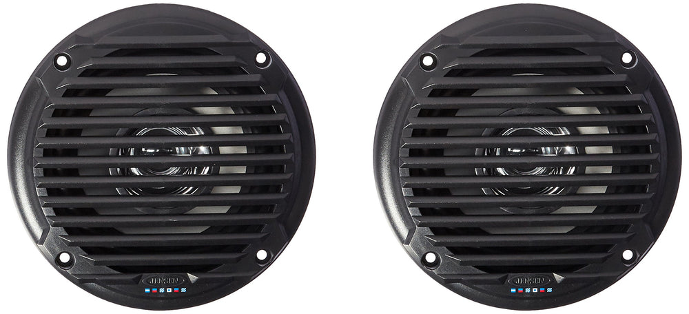 Jensen MS5006BR outdoor waterproof speakers viewed from the front for outdoor use