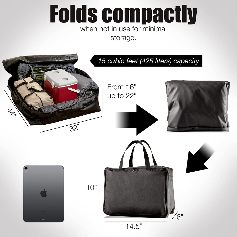 Asani folds to tablet-size for easy trunk storage.