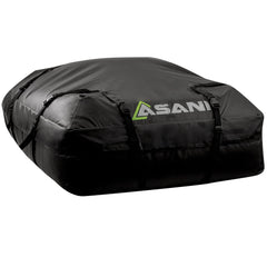 Asani waterproof roof-top bag with dry-zipper keeps gear dry during rain.