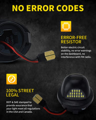 Asgohme bright 18-SMD LED chips illuminate the license area for visibility.
