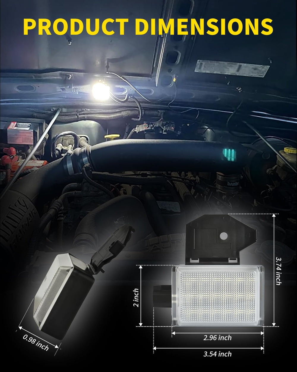 Asgohme canbus-compatible under hood light prevents codes