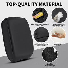 Asgohme memory-foam interior provides soft elbow support during drives.