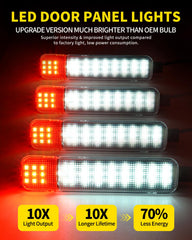 Asgohme LED door-panel light installation angle demonstrates quick plug-and-play setup.