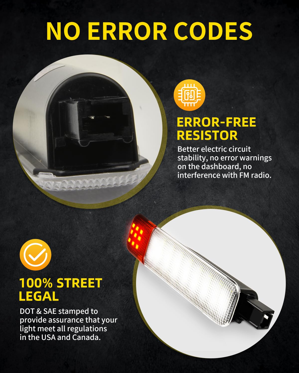 Asgohme LED door-panel light polycarbonate lens close-up demonstrates durable optics.
