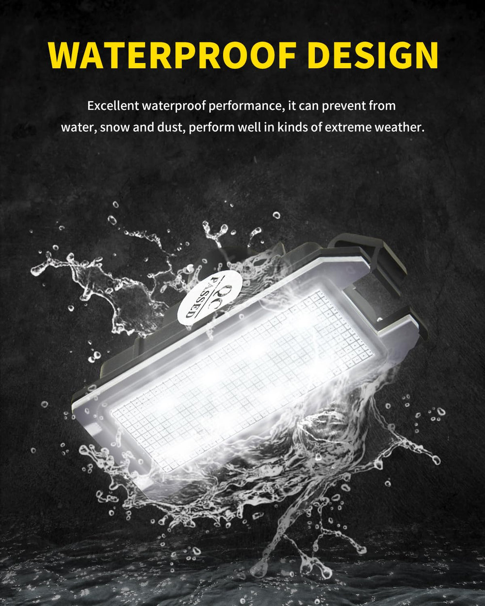 Asgohme LED license plate light with IP66 sealing for all-weather reliability.