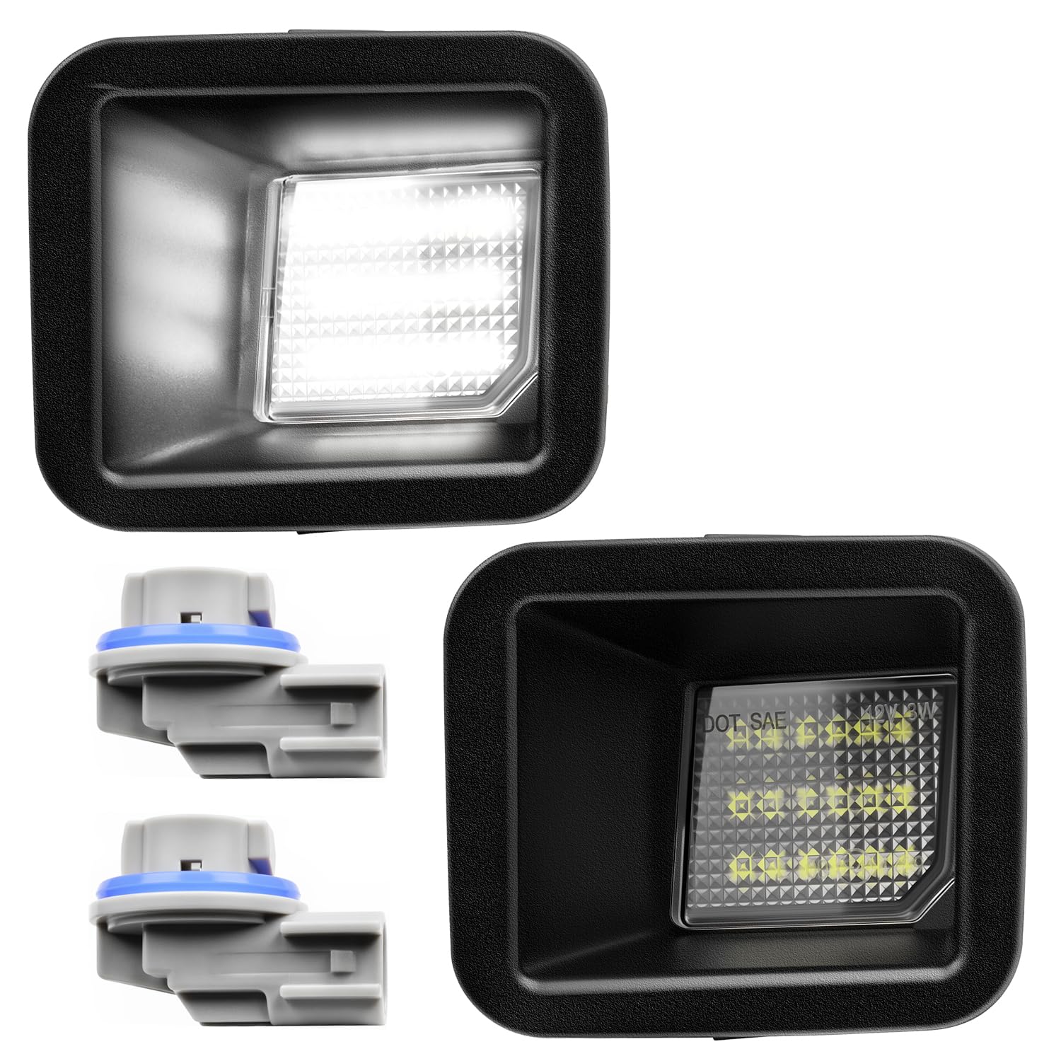 Asgohme LED license plate light front view for Ford F-Series
