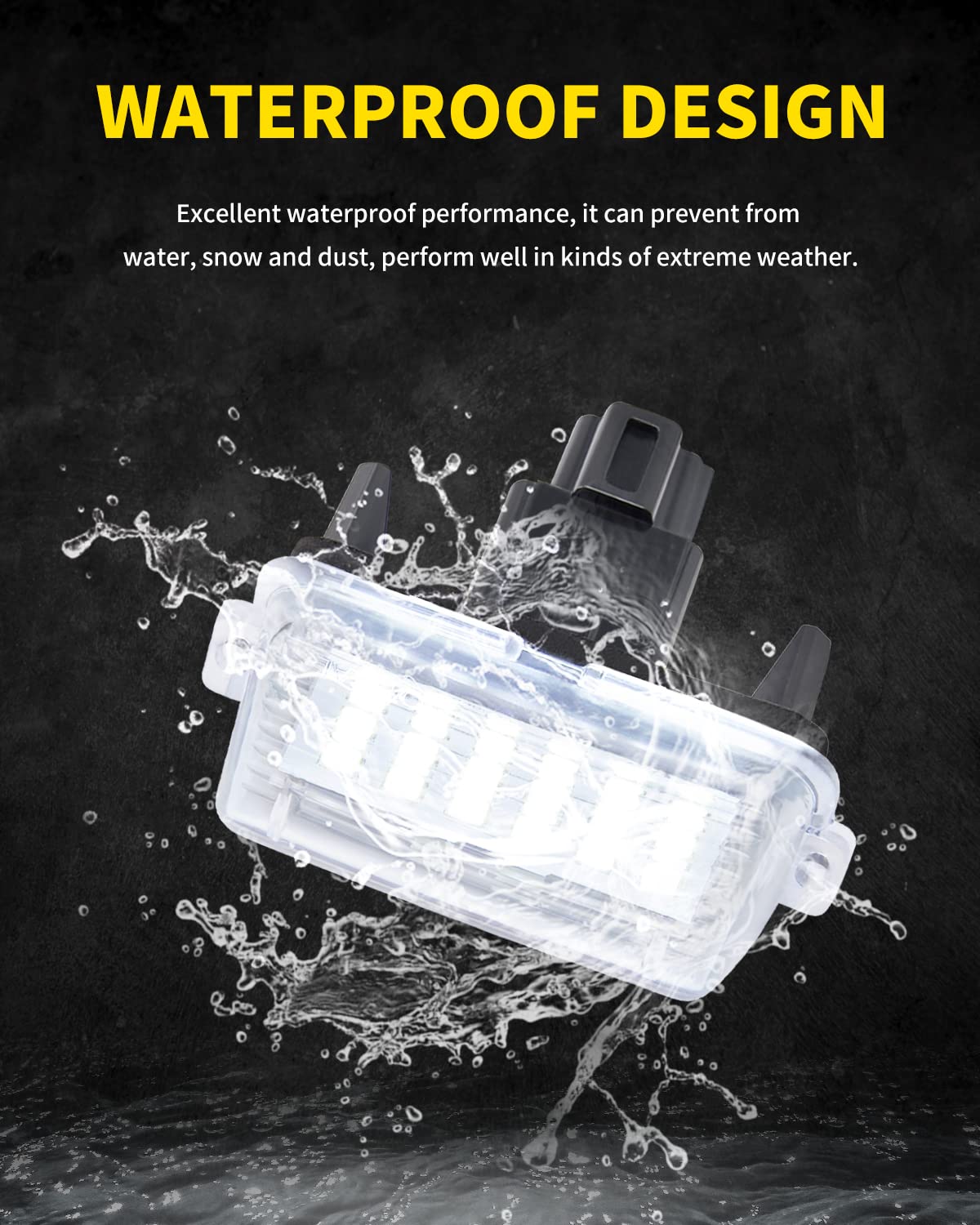 Asgohme IP66 waterproof license plate lights withstand all weather