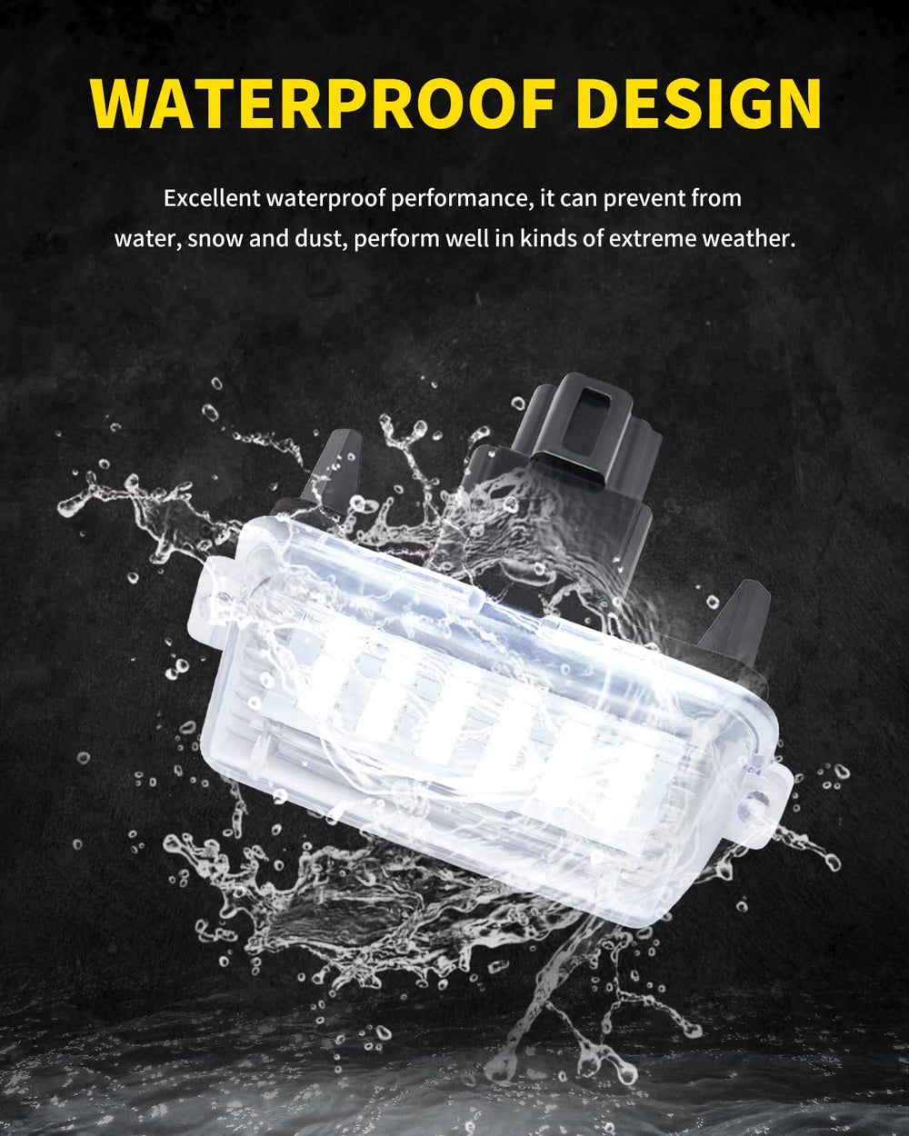 Asgohme IP66 waterproof license plate lights withstand all weather