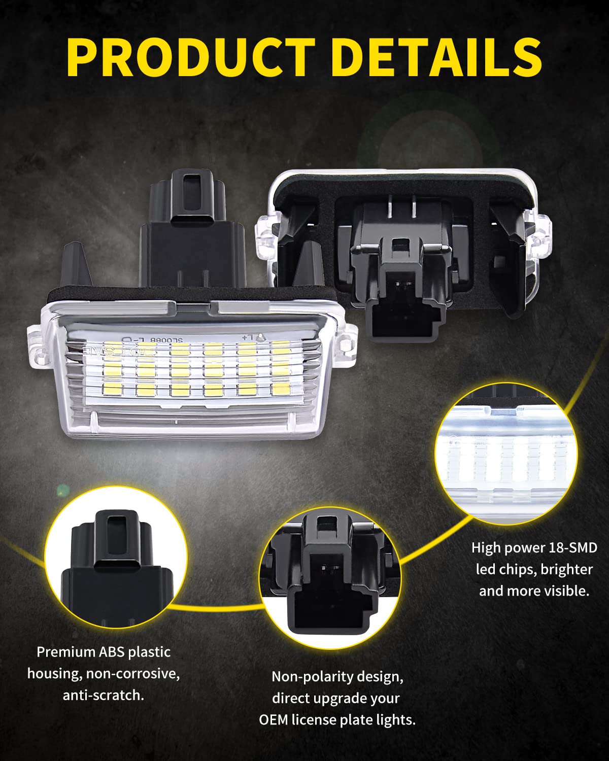 Asgohme LED license plate lights for Avalon enhance nighttime plate readability