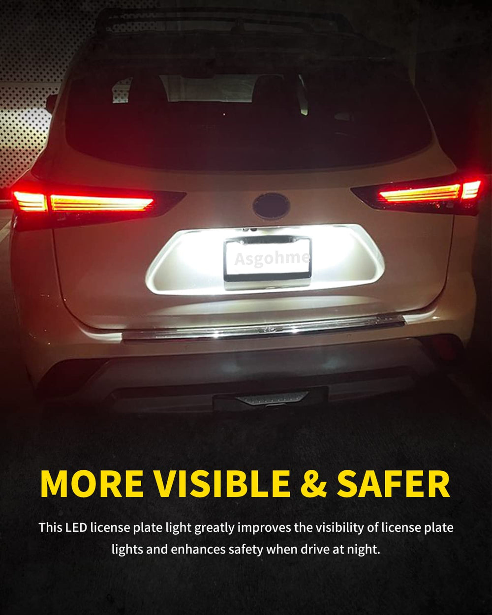 Asgohme plug-and-play license plate lights fit with zero wiring changes