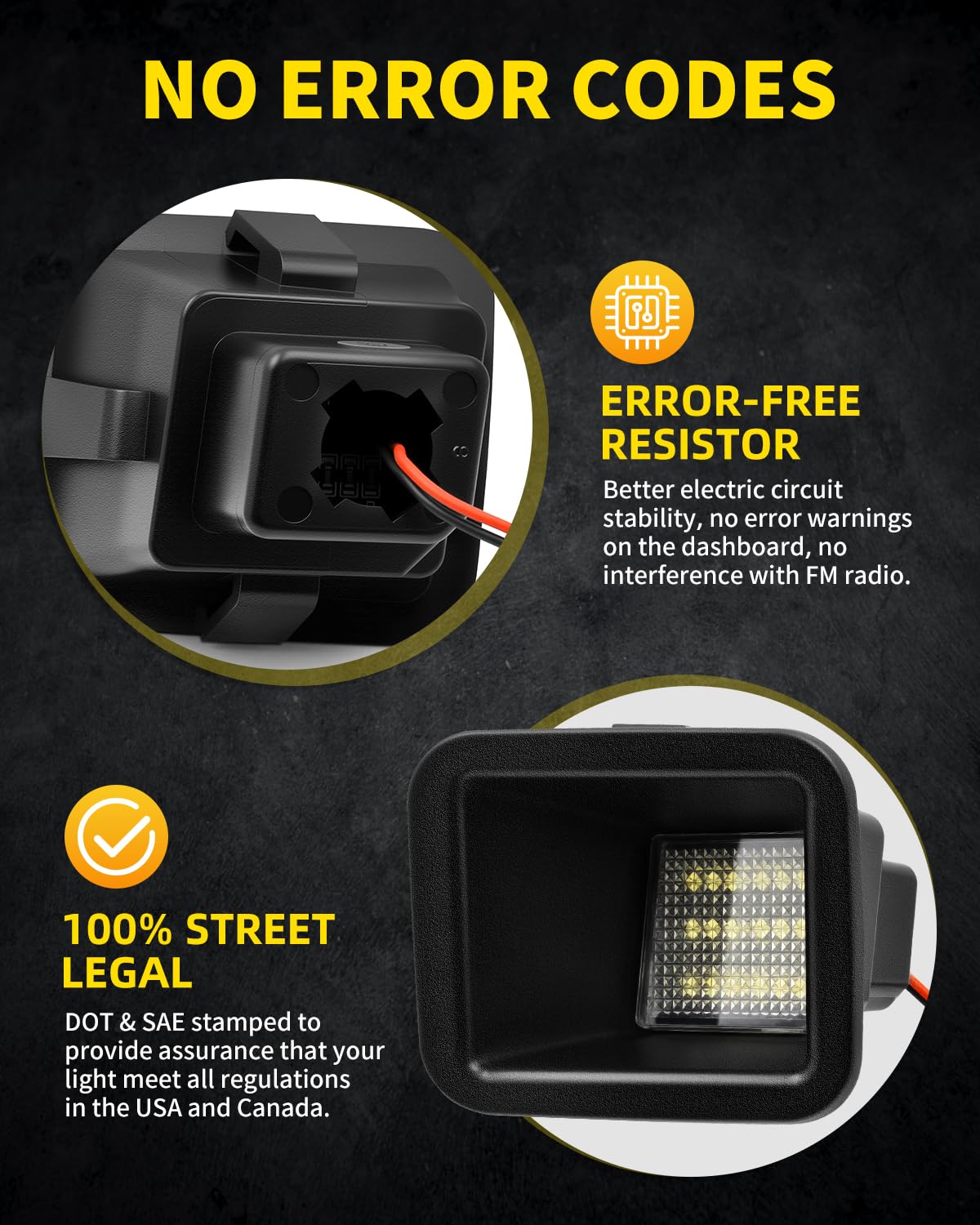 Asgohme LED license plate light waterproof housing showing rugged build