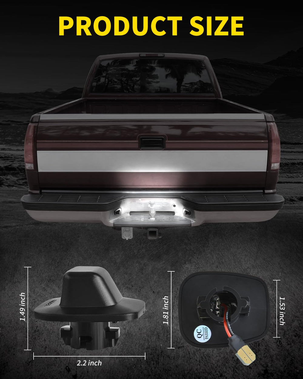 Asgohme license plate lights – compatibility with 1988-2000 Chevy/GMC shown in action.