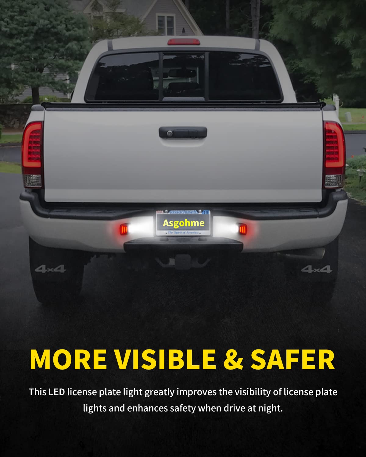 Asgohme Weather-resistant license light endures rain and car washes