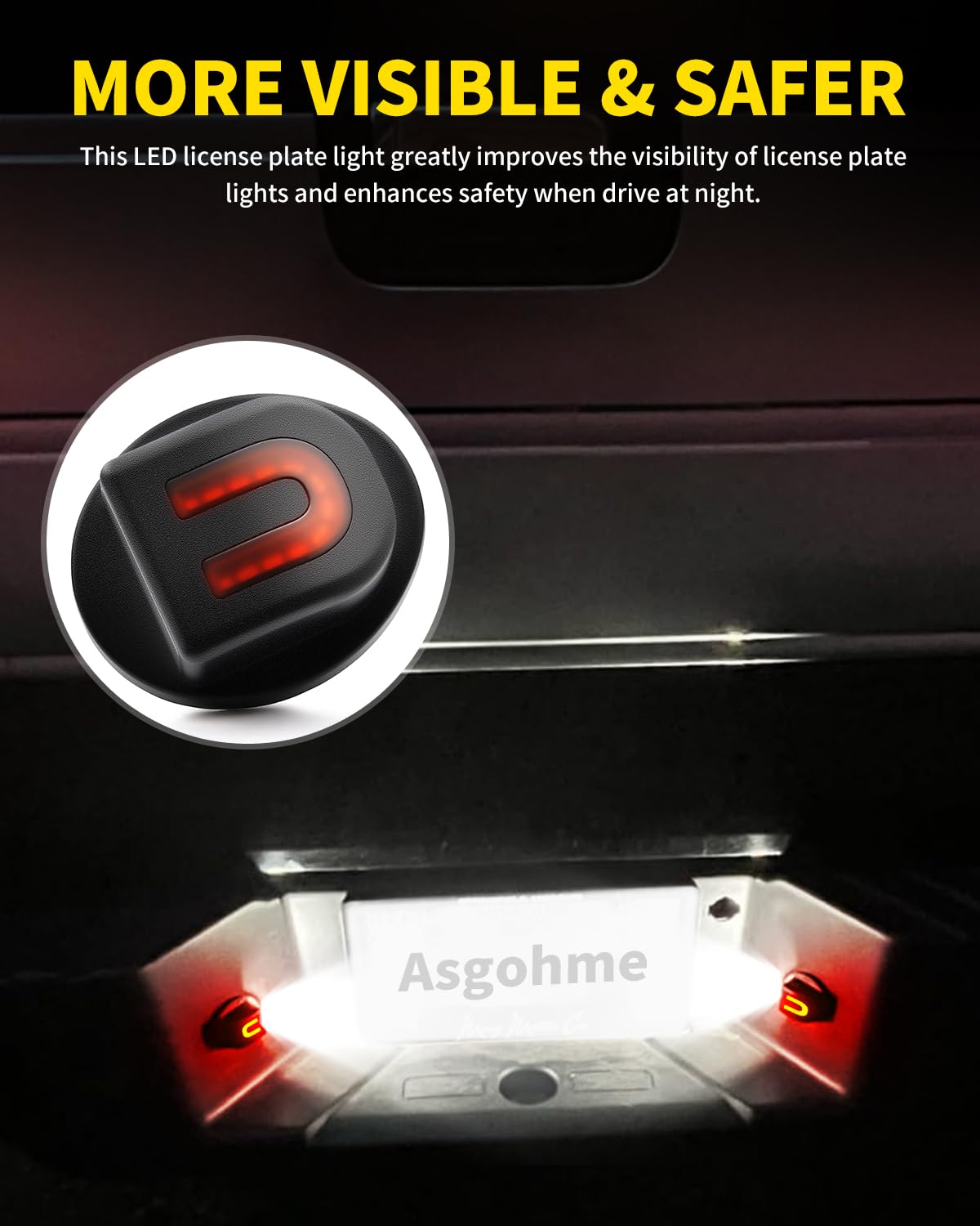 Pack of 2 Asgohme license plate lights ready for upgrade