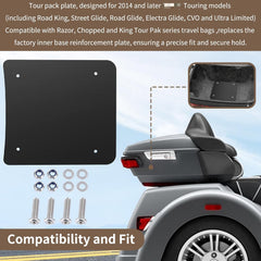 AshKiz Tour Pack Plate black coating protects against scratches and weather.