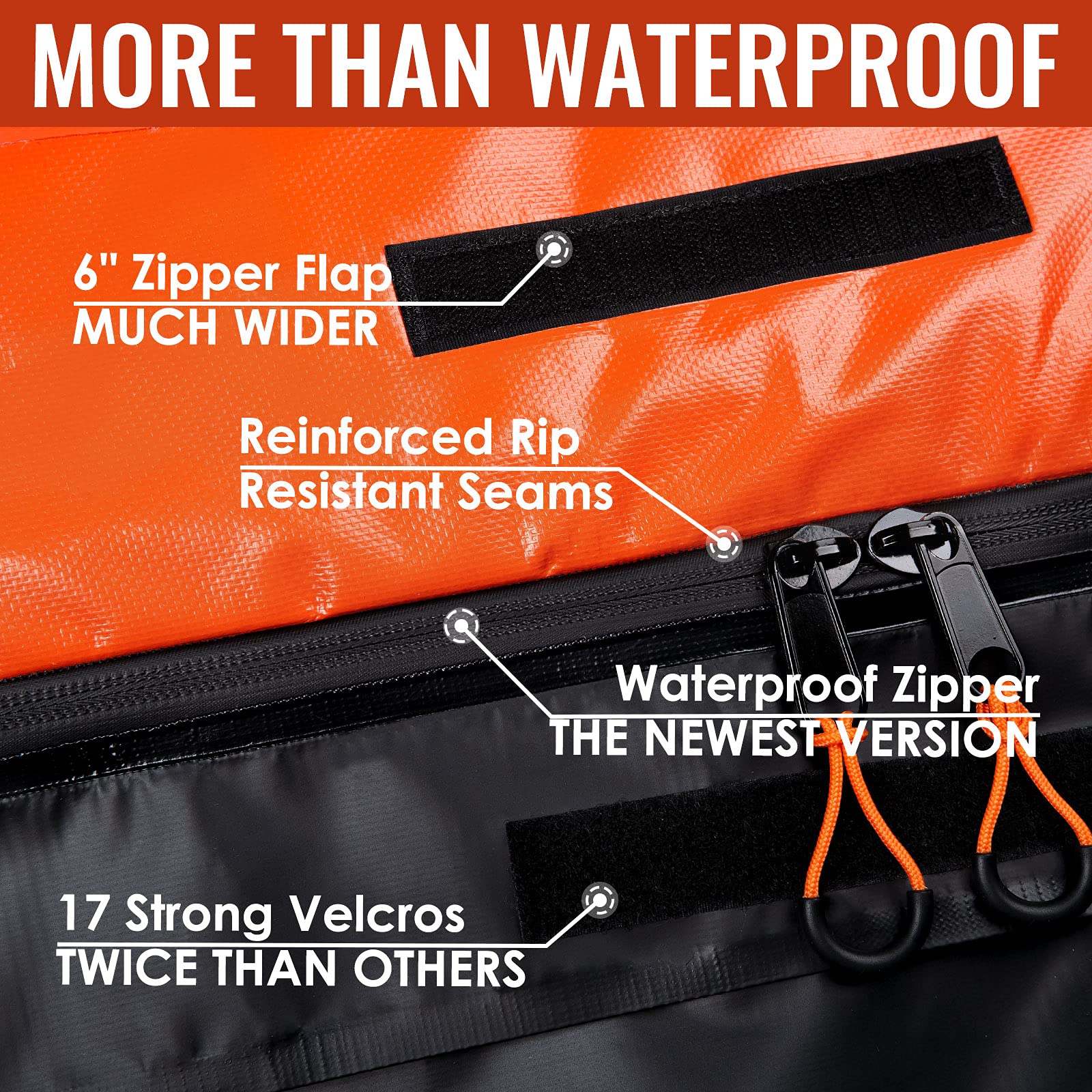 Asinking anti-slip mat keeps the bag secure on the vehicle roof