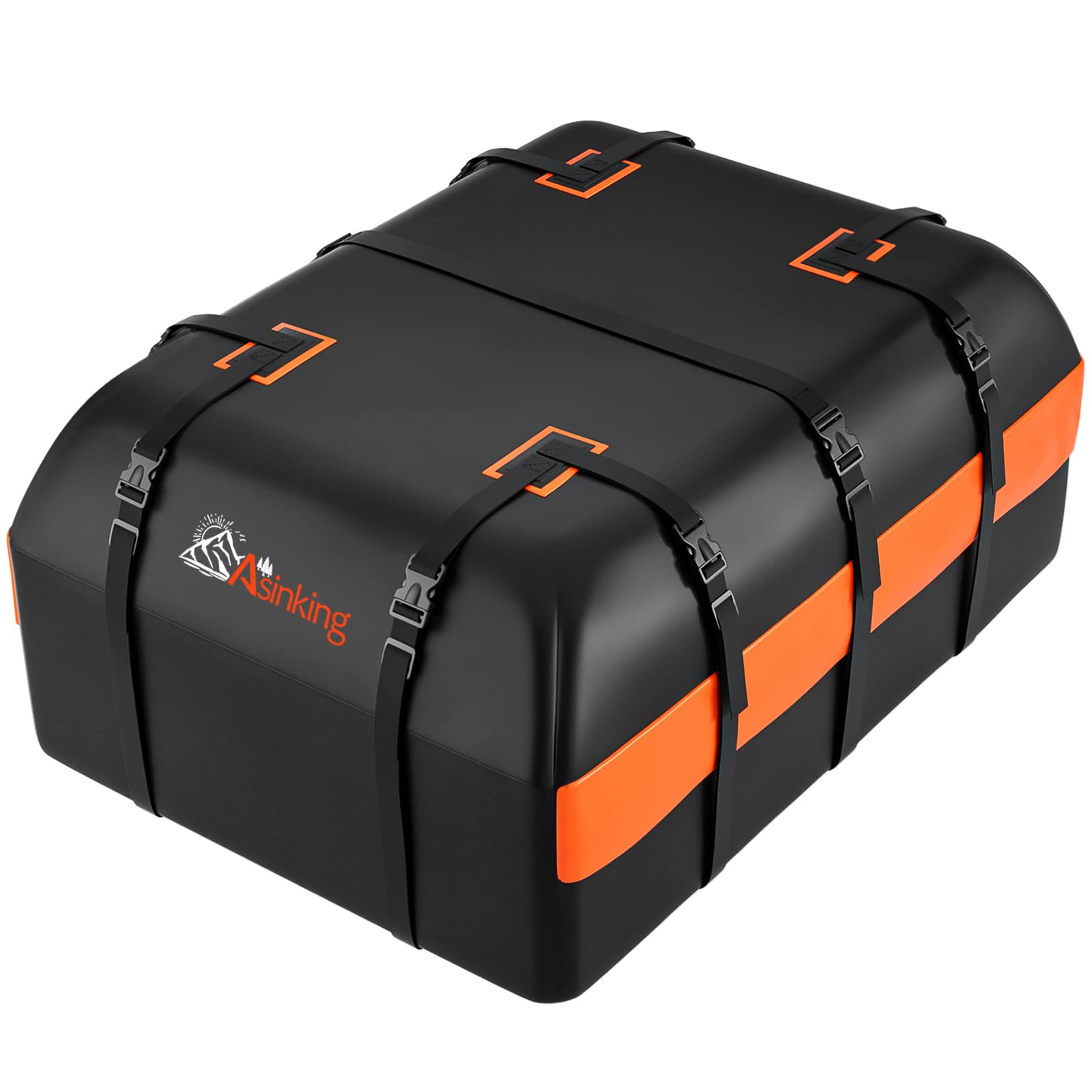 Asinking car rooftop cargo bag showing 21 cu ft capacity for extra luggage on family trips