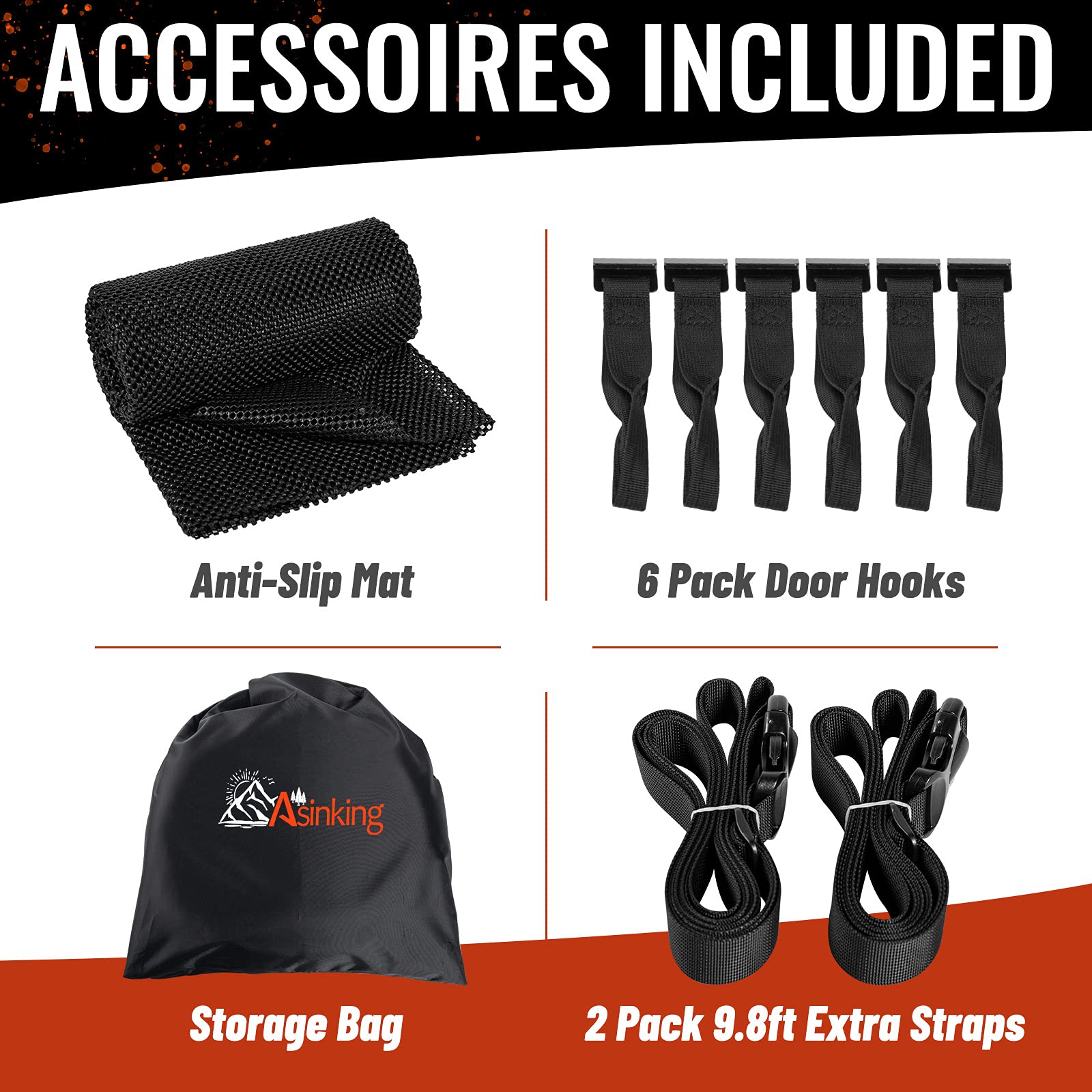 Asinking works with or without racks, showing versatile compatibility for many vehicles