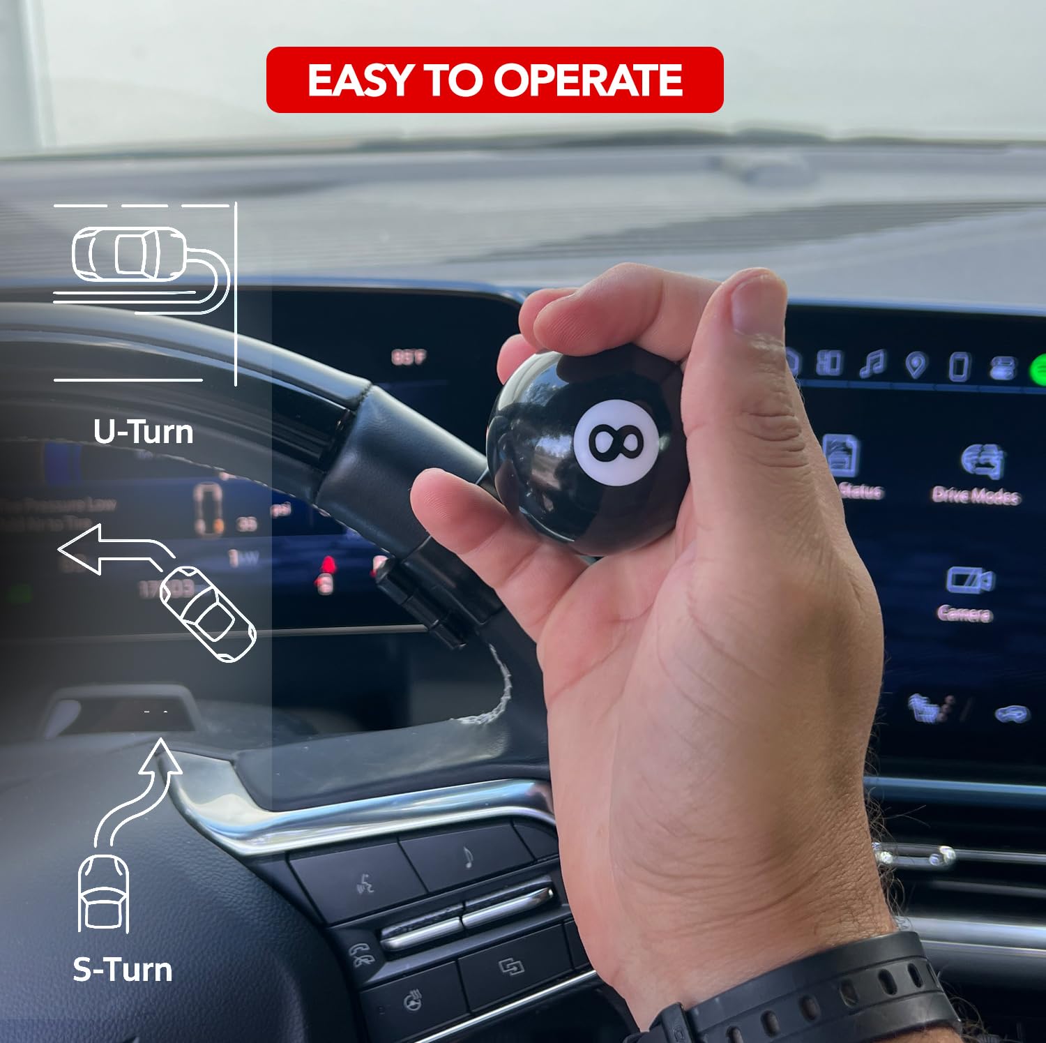 ASLEY adjustable clamp with rubber padding protects steering wheels from scratches