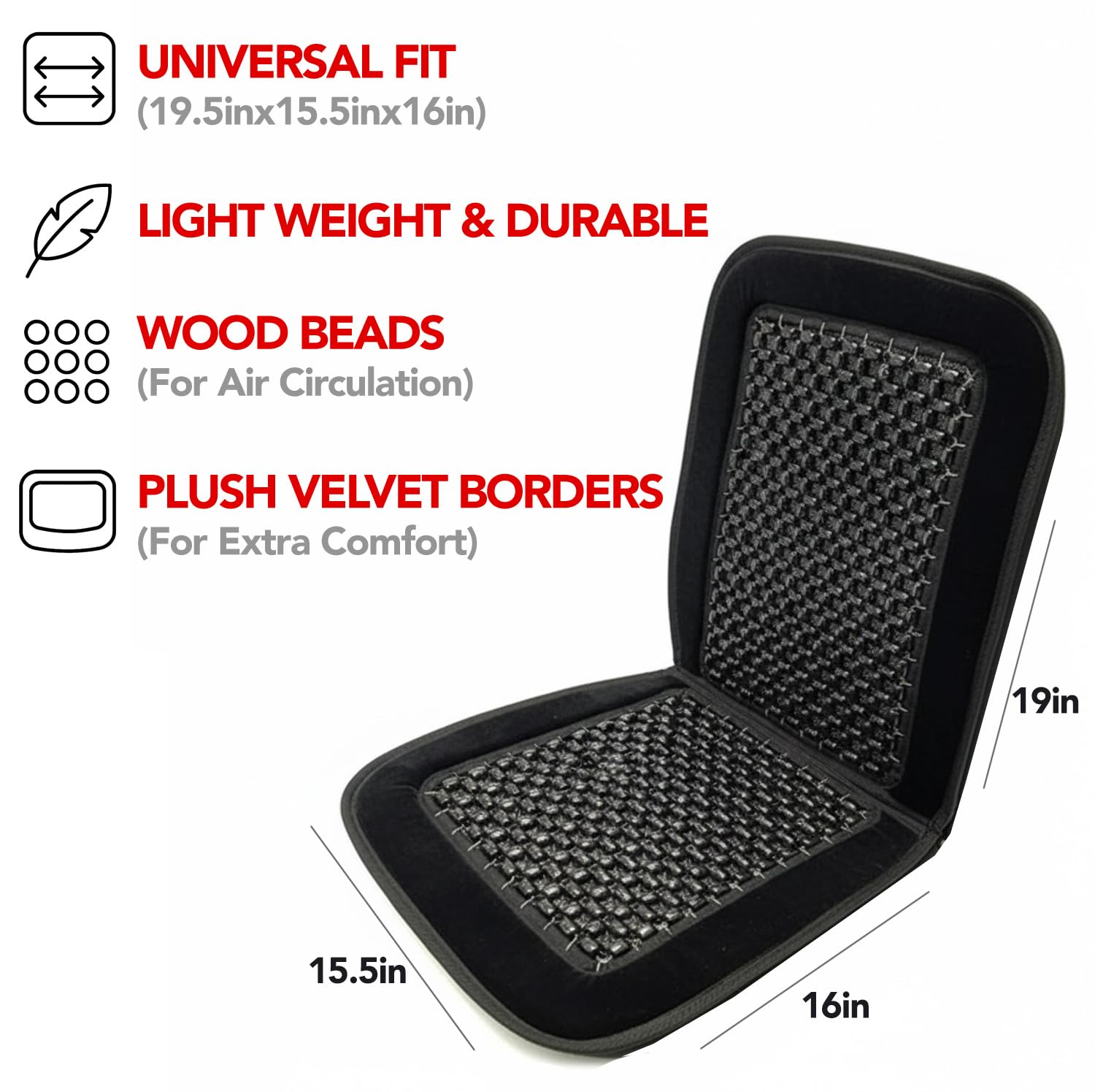 ASLEY massage beads seat cover delivers gentle massaging effect to ease tension.